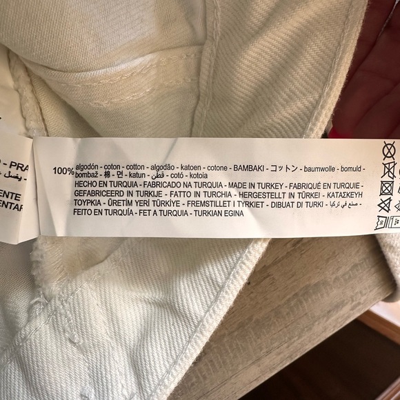 Zara White/Metallic Distressed Crop Jean Jacket - Picture 5 of 5